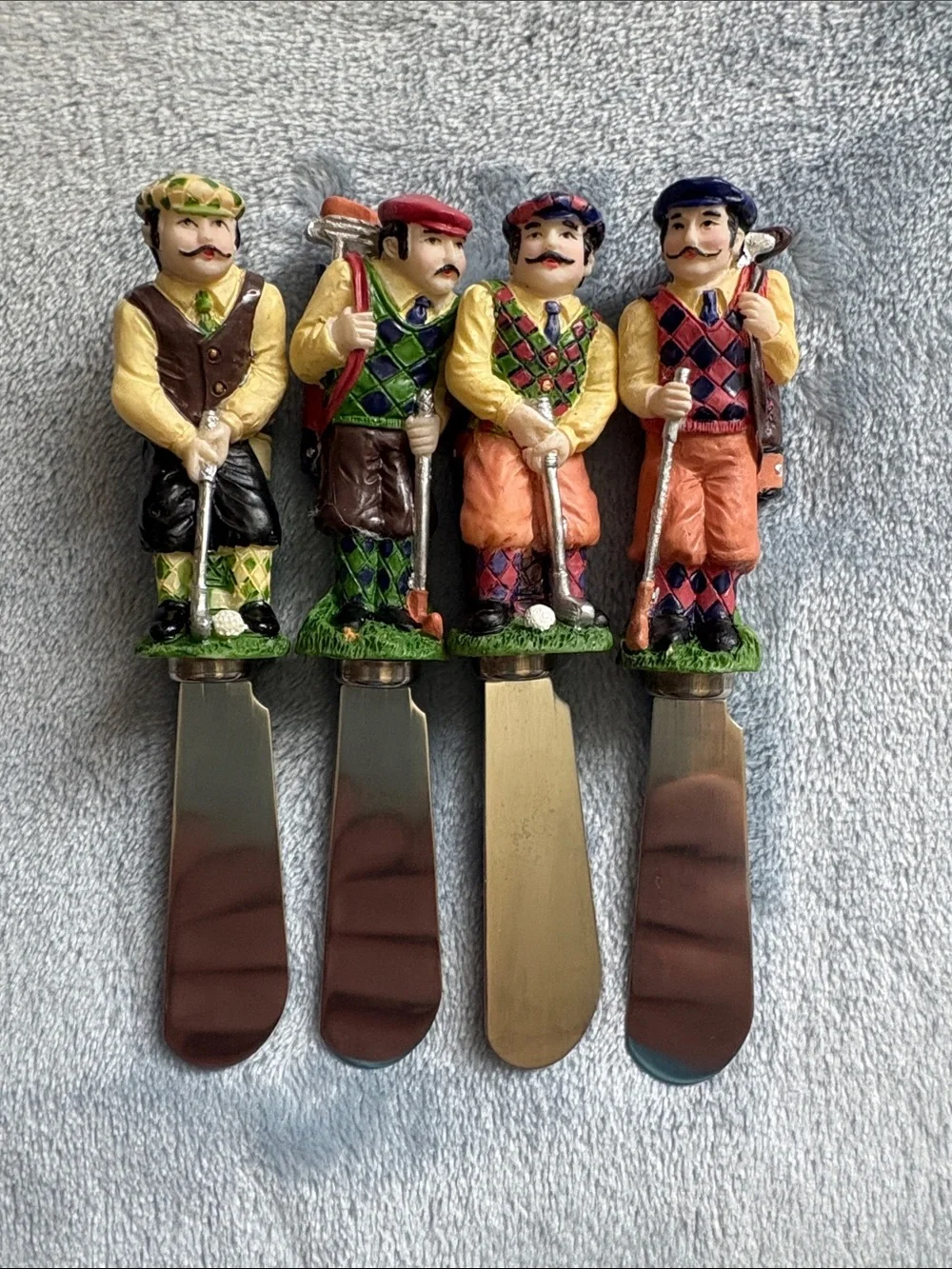 Boston Warehouse Green & Multicolor Golfer Spreader Set Vintage